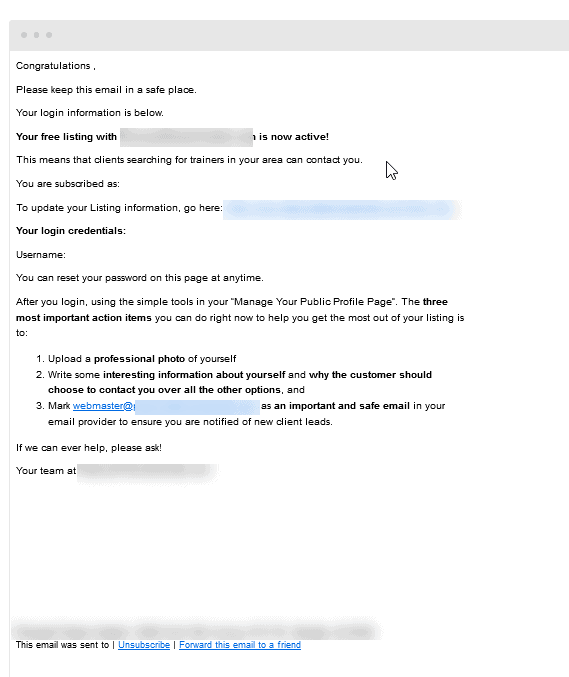 email example 1